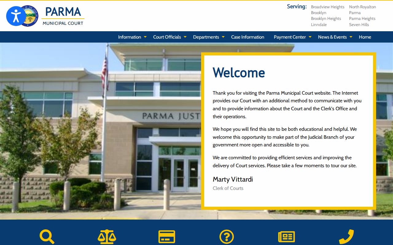 Parma Municipal Court and Justice Center official page