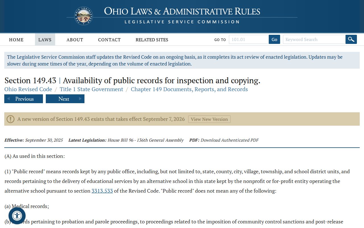 Cuyahoga County traffic court records Ohio Public Records Act